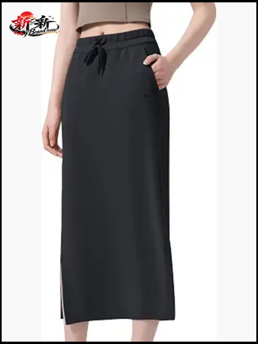 Midi Length Athletic Skirt High Waist Tennis Skort with Pockets